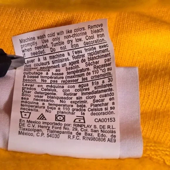 Champion Reverse Weave Hoodie C Gold Yellow Unisex Pullover Sweatshirt Large - Picture 5 of 12